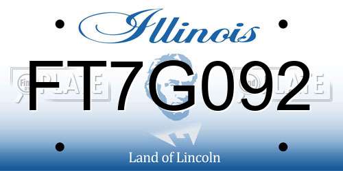 FT7G092 Illinois License Plate