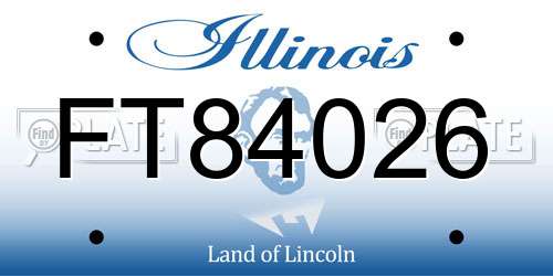 FT84026 Illinois License Plate