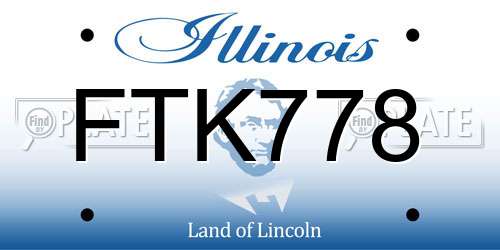 FTK778 Illinois License Plate