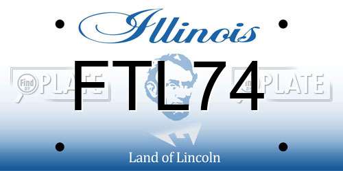 FTL74 Illinois License Plate