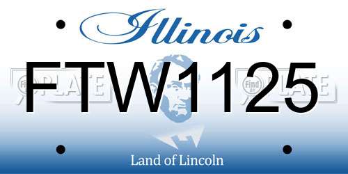 FTW1125 Illinois License Plate