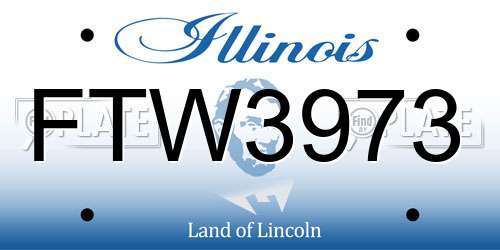 FTW3973 Illinois License Plate
