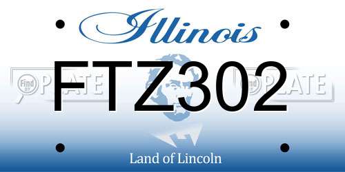 FTZ302 Illinois License Plate