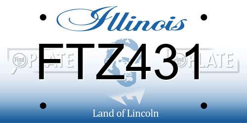 FTZ431 Illinois License Plate