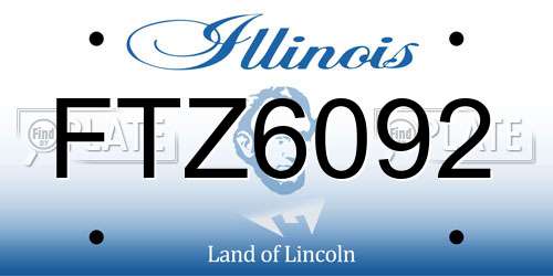 FTZ6092 Illinois License Plate