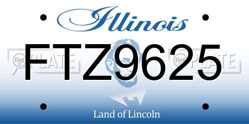 FTZ9625 Illinois License Plate