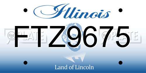 FTZ9675 Illinois License Plate