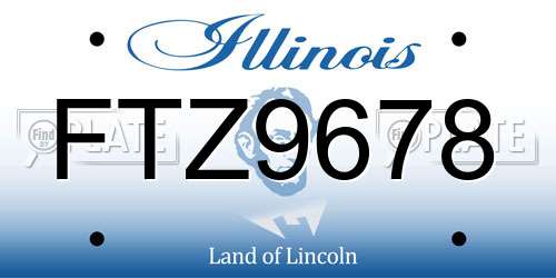 FTZ9678 Illinois License Plate