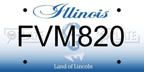 FVM820 Illinois License Plate