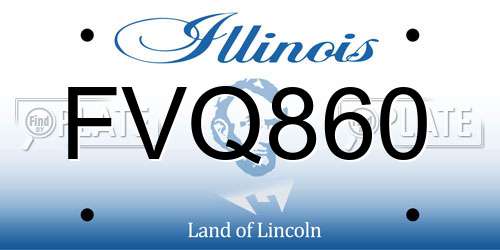 FVQ860 Illinois License Plate