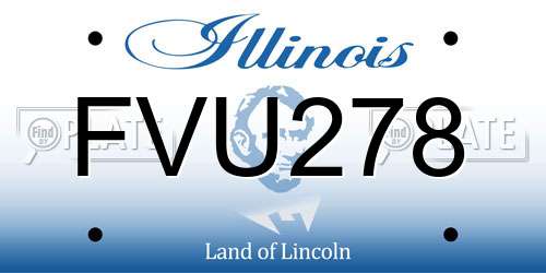 FVU278 Illinois License Plate