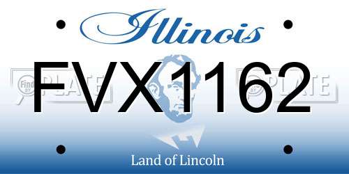 FVX1162 Illinois License Plate