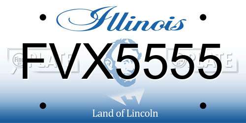 FVX5555 Illinois License Plate