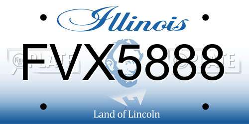 FVX5888 Illinois License Plate