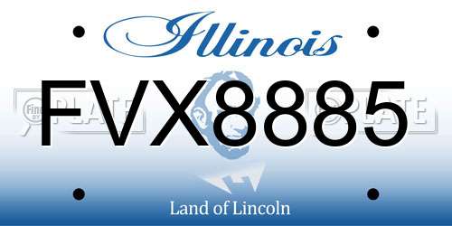 FVX8885 Illinois License Plate