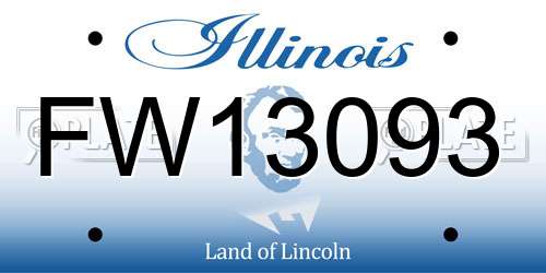 FW13093 Illinois License Plate