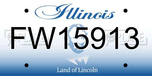 FW15913 Illinois License Plate