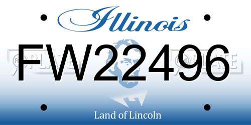 FW22496 Illinois License Plate