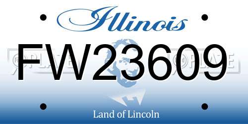 FW23609 Illinois License Plate