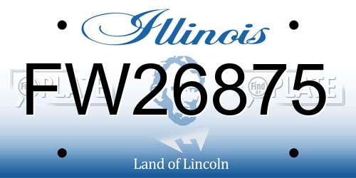 FW26875 Illinois License Plate