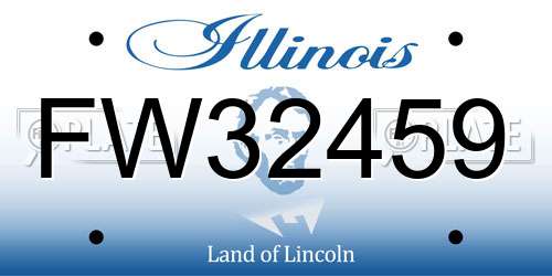 FW32459 Illinois License Plate