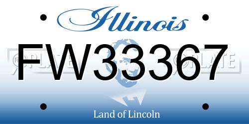 FW33367 Illinois License Plate