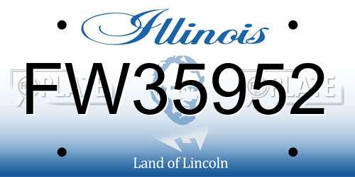 FW35952 Illinois License Plate