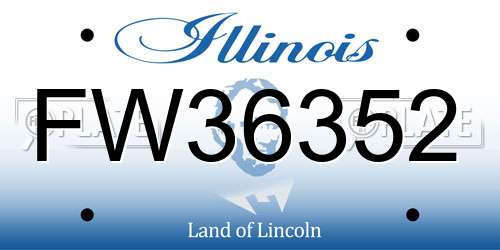 FW36352 Illinois License Plate