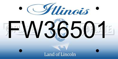 FW36501 Illinois License Plate