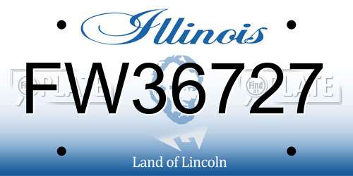 FW36727 Illinois License Plate