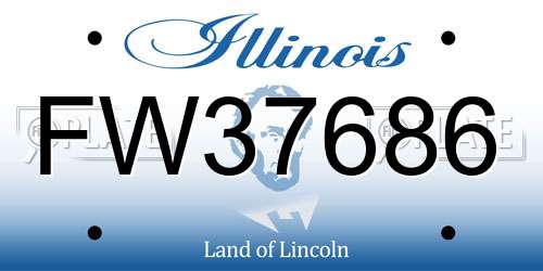 FW37686 Illinois License Plate