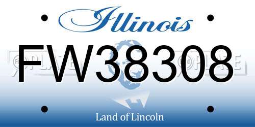 FW38308 Illinois License Plate