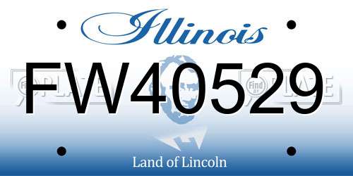 FW40529 Illinois License Plate