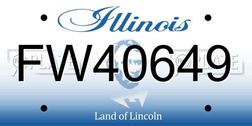 FW40649 Illinois License Plate
