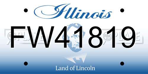 FW41819 Illinois License Plate