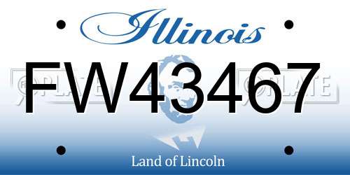 FW43467 Illinois License Plate