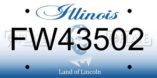 FW43502 Illinois License Plate
