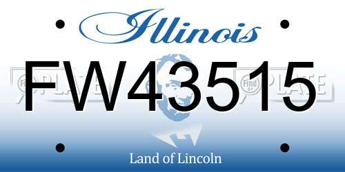 FW43515 Illinois License Plate