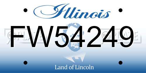 FW54249 Illinois License Plate