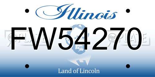FW54270 Illinois License Plate