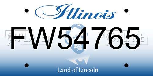 FW54765 Illinois License Plate
