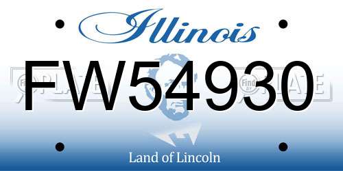 FW54930 Illinois License Plate