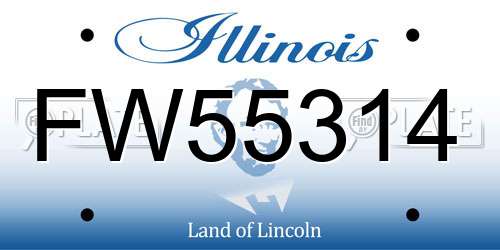 FW55314 Illinois License Plate
