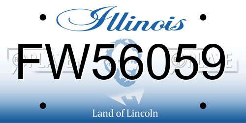 FW56059 Illinois License Plate