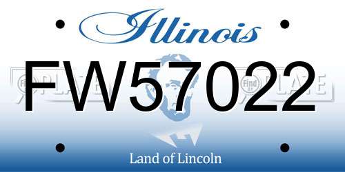 FW57022 Illinois License Plate