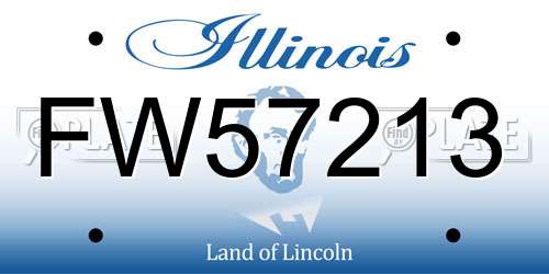 FW57213 Illinois License Plate