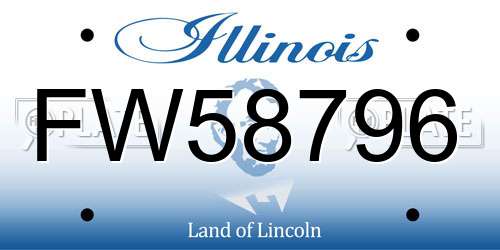 FW58796 Illinois License Plate