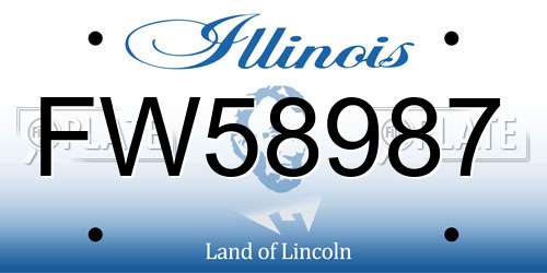 FW58987 Illinois License Plate