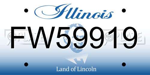 FW59919 Illinois License Plate