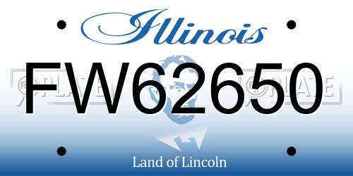 FW62650 Illinois License Plate